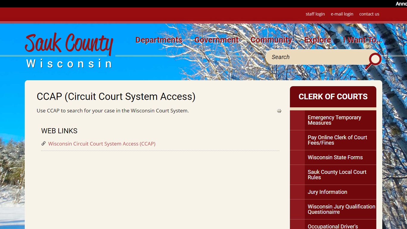 CCAP (Circuit Court System Access) - Sauk County, Wisconsin